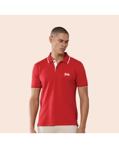 Greys&Blues Jacq Polo T-Shirt-Red with White